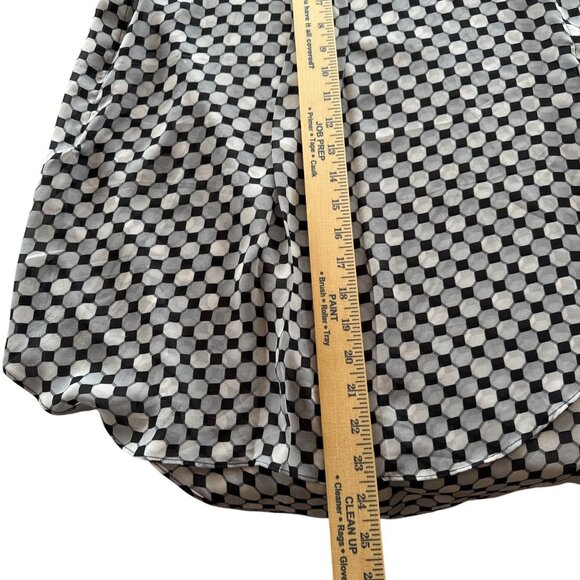 Vince Camuto Sleeveless Geometric Blouse Black White Dot Print Size Small Retro - Picture 7 of 7